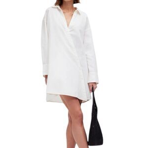 NWD Madewell Asymmetric Button Front Cover Up Linen Blend Long Sleeve Tunic XXS